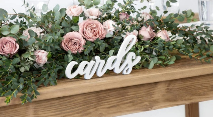 Decoratiune de interior, PartyDeco, Lemn, Cu model, 20x10 cm, Alb [2]