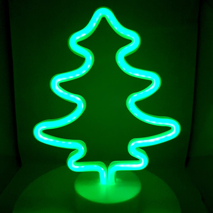Decoratiune Luminoasa cu Baterii Brad Verde [2]