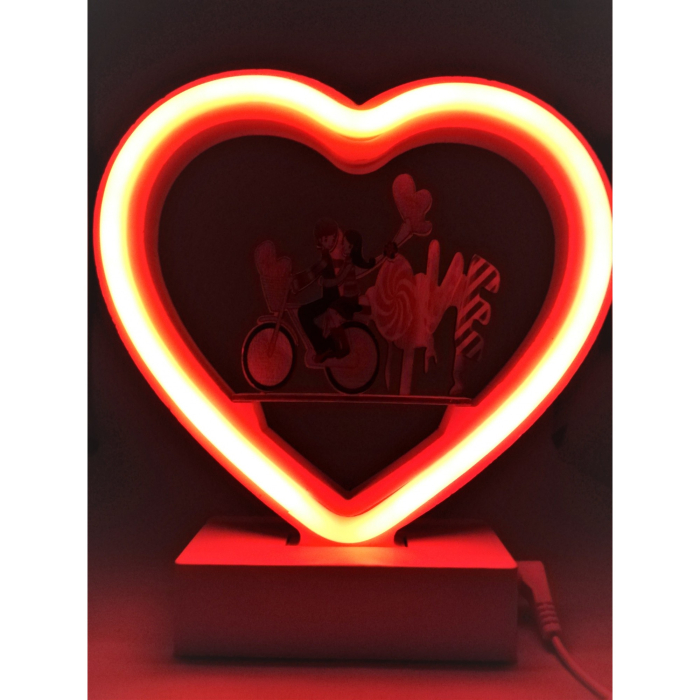 Decoratiune Luminoasa cu Baterii Neon Love 20 cm Rosu [3]