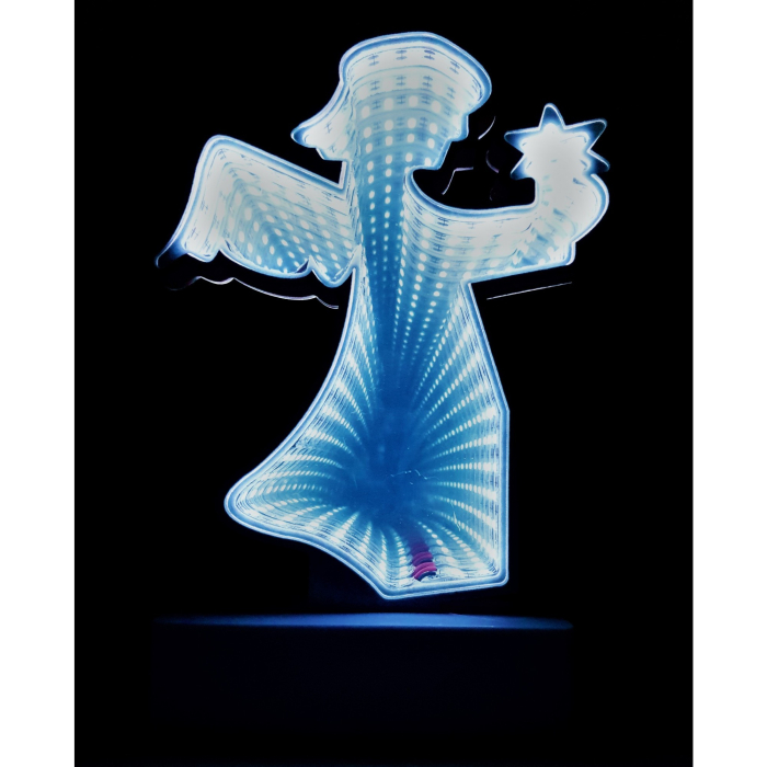 Decoratiune Luminoasa cu Baterii/USB Model Ingeras 20 cm Alb Rece [2]