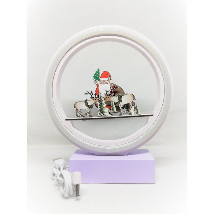 Decoratiune Luminoasa cu Baterii/USB Neon Craciun 20 cm Alb Rece [2]