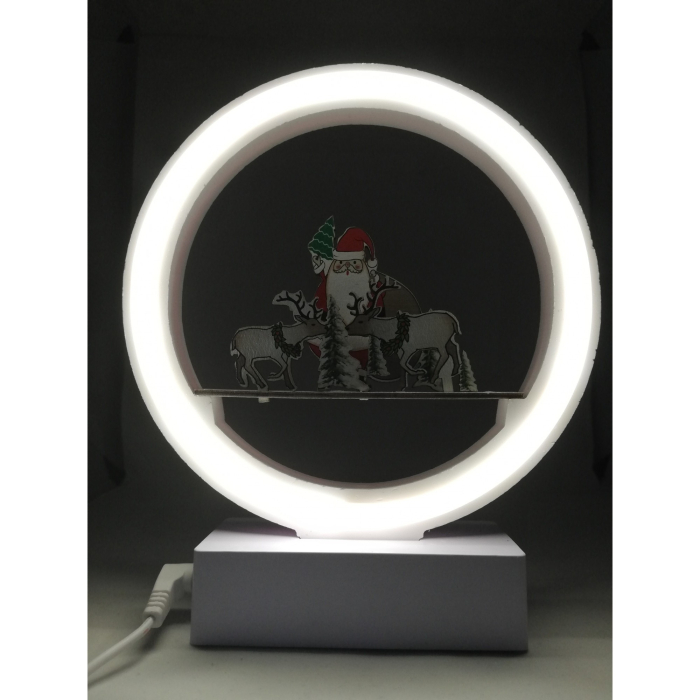 Decoratiune Luminoasa cu Baterii/USB Neon Craciun 20 cm Alb Rece [3]