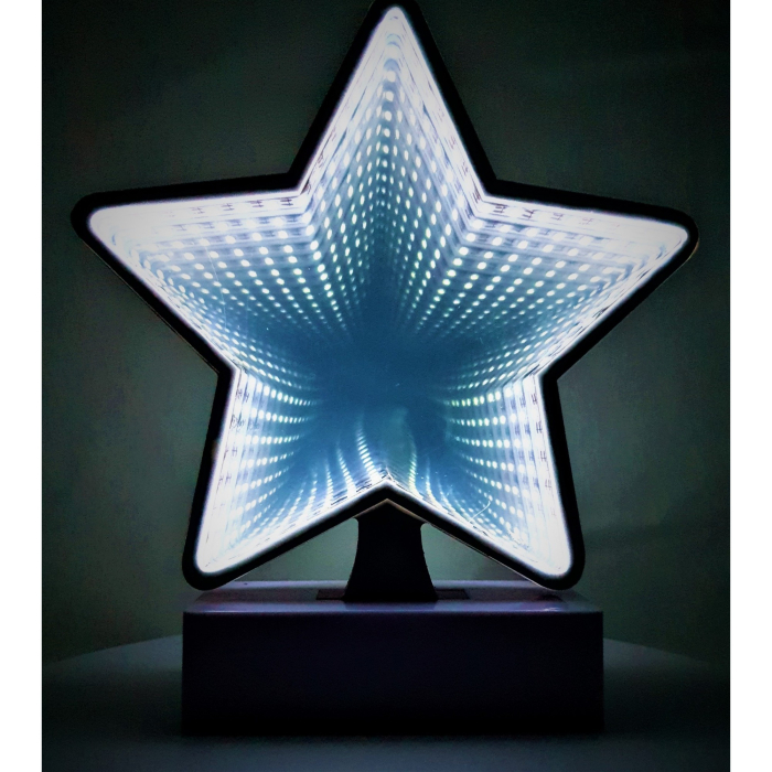 Decoratiune Luminoasa cu Baterii/USB Neon Model Stea 20 cm Alb Rece [2]
