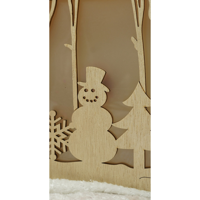Decoratiune luminoasa, Flippy, Peisaj de iarna - Om de zapada, maro, lungime: 21 cm, latime: 5 cm, inaltime: 16 cm, lemn, interior/exterior [4]