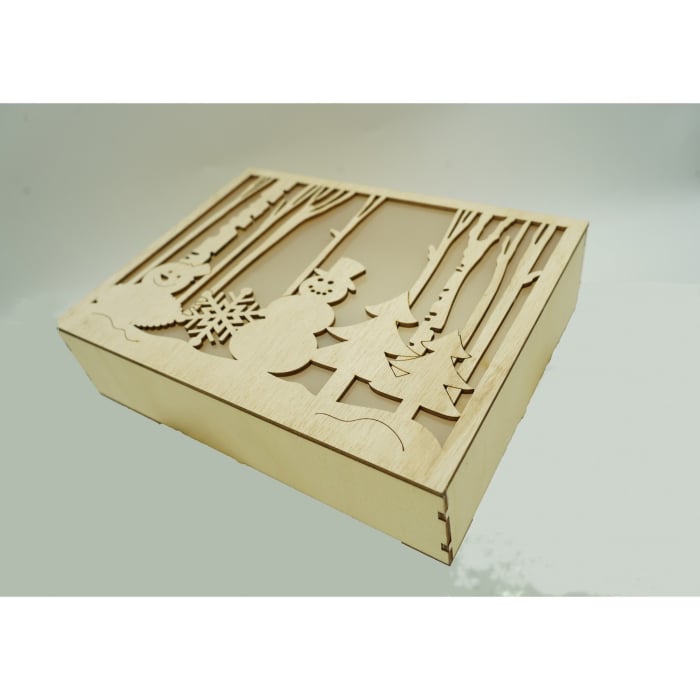 Decoratiune luminoasa, Flippy, Peisaj de iarna - Om de zapada, maro, lungime: 21 cm, latime: 5 cm, inaltime: 16 cm, lemn, interior/exterior [3]