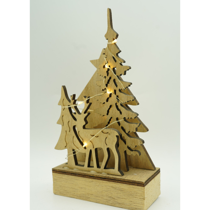 Decoratiune luminoasa, peisaj de iarna, maro, lungime: 11 cm, latime: 5 cm, inaltime: 19 cm, lemn, interior/exterior [3]