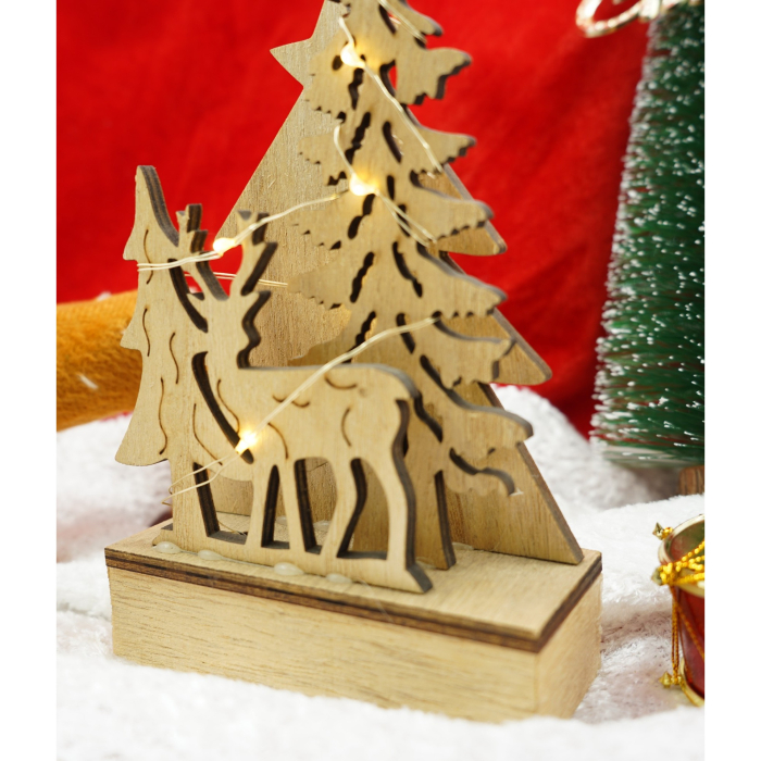 Decoratiune luminoasa, peisaj de iarna, maro, lungime: 11 cm, latime: 5 cm, inaltime: 19 cm, lemn, interior/exterior [2]