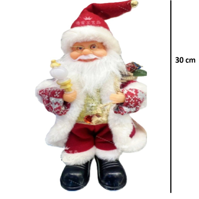 Decoratiune Mos Craciun, Flippy, Animat, care Canta si Danseaza, Imbracat Festiv, 30 x 10 x 12 cm, Rosu [1]