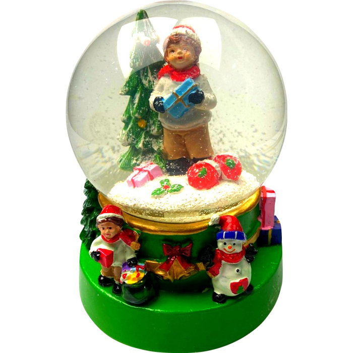 Decoratiune muzicala glob cu zapada, cu lumini si muzica, Mos Craciun, 15.5 cm, multicolor [3]