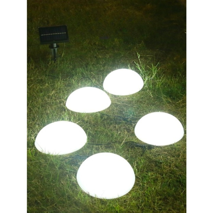 Decoratiune pentru gradina, lampi solare in forma de ciuperca, 5 ciuperci, alb rece [3]