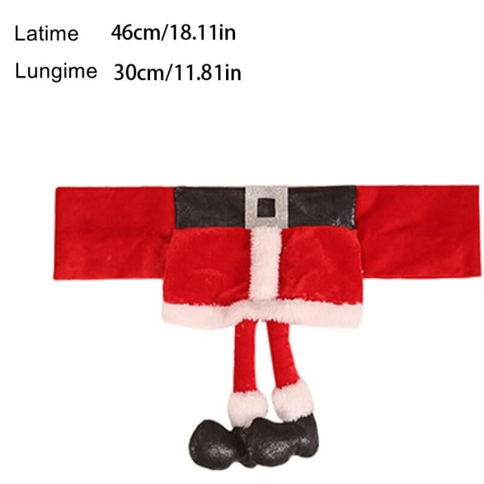 Decoratiune pentru scaun cu tematica de Craciun Flippy, elastica, material textil/poliester, 46 x 30 cm, rosu [4]