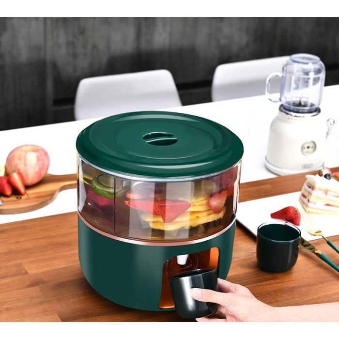 Dozator de apa Flippy, 3 compartimente rotative, capacitate mare de 6l, verde [2]