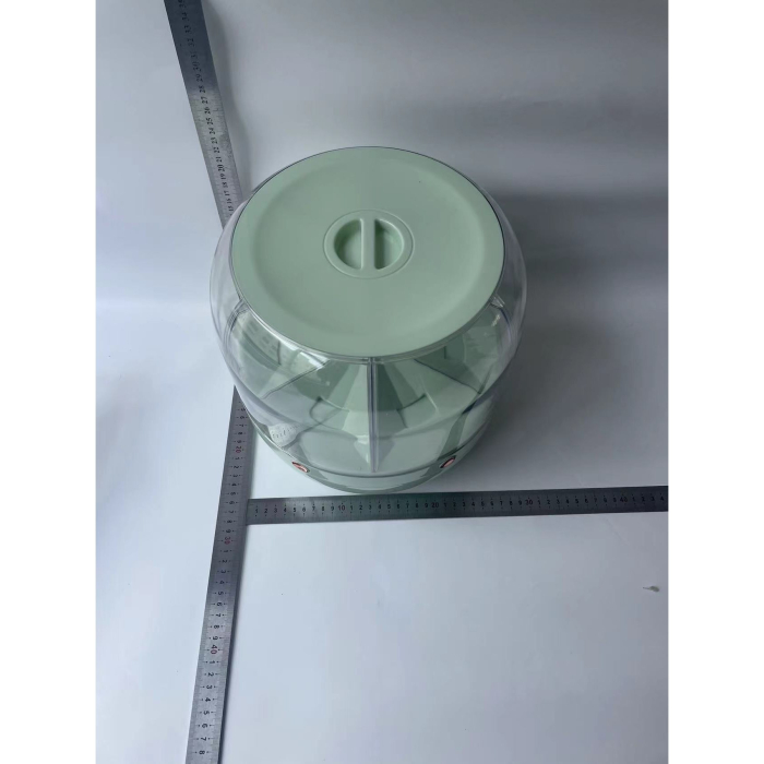 Dozator de cereale Flippy, rotativ 360, 6 compartimente, capacitate 6 L, rezistent la umezeala, inchidere etansa, verde deschis [7]