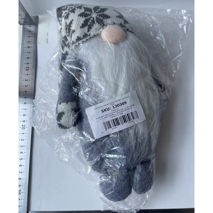 Figurina Decorativa, Pentru Craciun, Flippy, Spiridus, Omul Padurii cu Barba Lunga, Inaltime 47 cm, Gri [3]