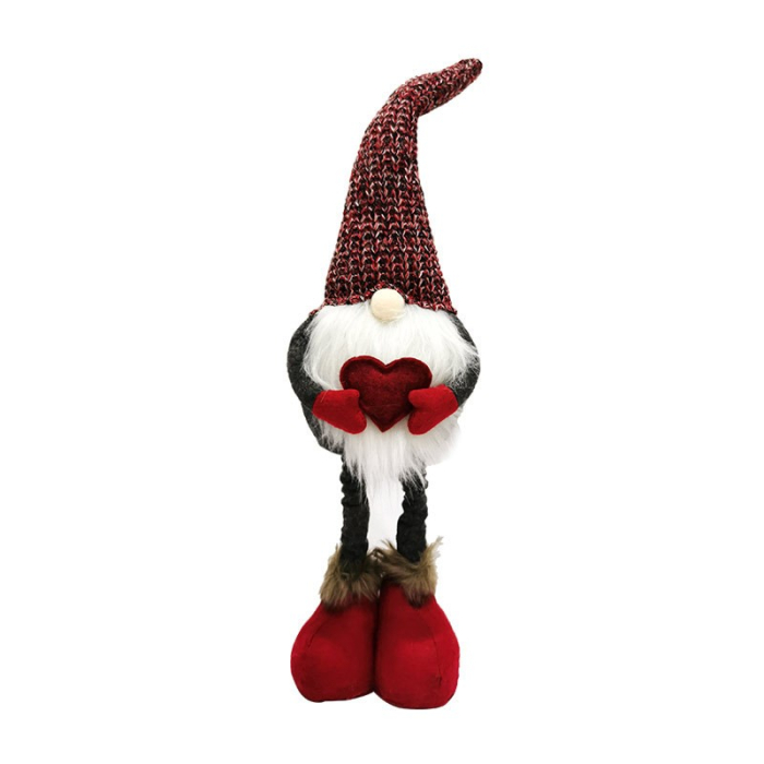 Figurina Decorativa, Pentru Craciun, Flippy, Spiridus, Omul Padurii Indragostit, Picioare Telescopice, Inaltime reglabila 42 - 52 cm, Rosu [4]