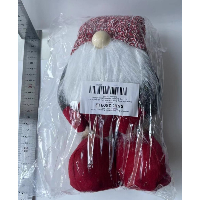 Figurina Decorativa, Pentru Craciun, Flippy, Spiridus, Omul Padurii Indragostit, Picioare Telescopice, Inaltime reglabila 42 - 52 cm, Rosu [5]