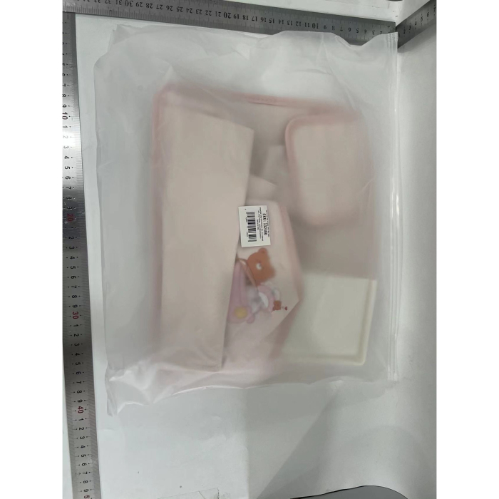 Geanta Multifunctionala de Depozitare, Flippy, pentru Bancheta din Spate a Masinii, Animat, Model Ursuleti, Scris Good Day, Suport Servetele si Telefon, 25x31 cm, Roz [2]