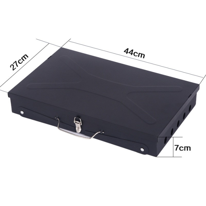 Gratar Portabil, Flippy, Pliabil, Tip Servieta, cu Accesorii pentru Gatit Incluse, Confectionat din Metal, 46x43x26 cm, Negru [3]