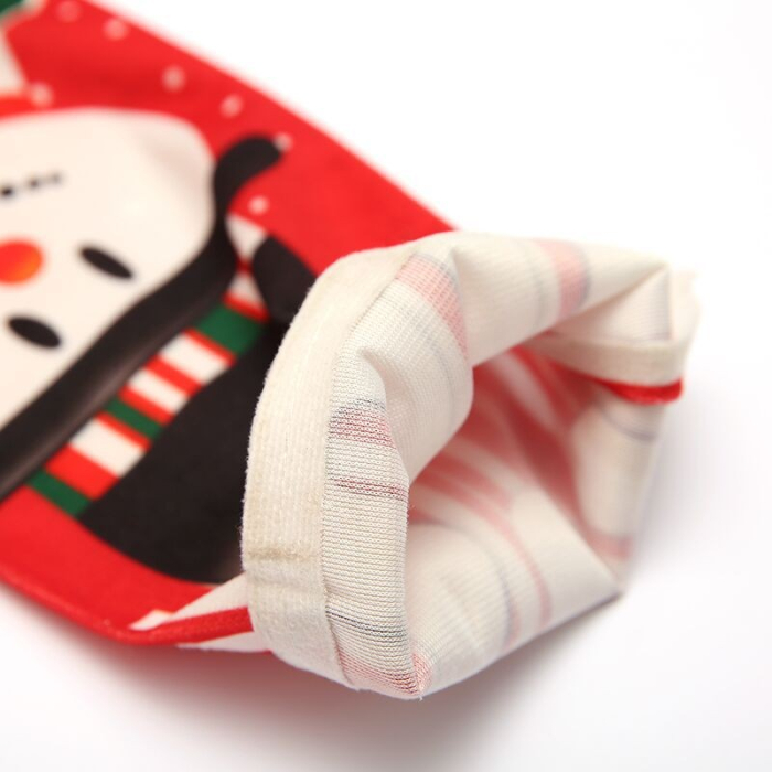 Husa Craciun pentru sticla de vin Flippy, tema Mos Craciun, material textil, 34 cm, multicolor [8]