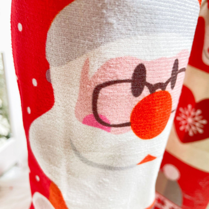 Husa Craciun pentru sticla de vin Flippy, tema Mos Craciun, material textil, 34 cm, multicolor [6]