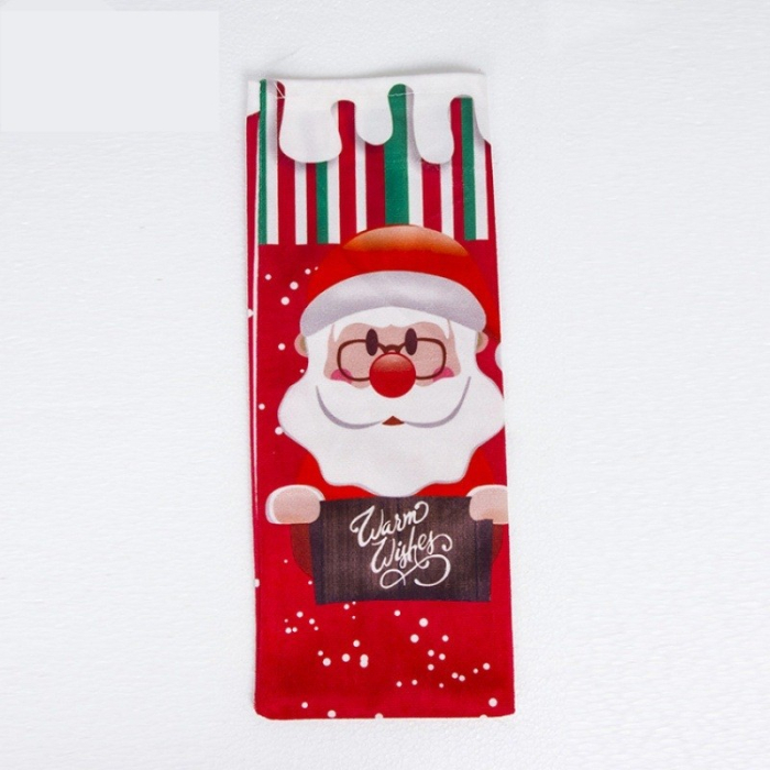 Husa Craciun pentru sticla de vin Flippy, tema Mos Craciun, material textil, 34 cm, multicolor [7]