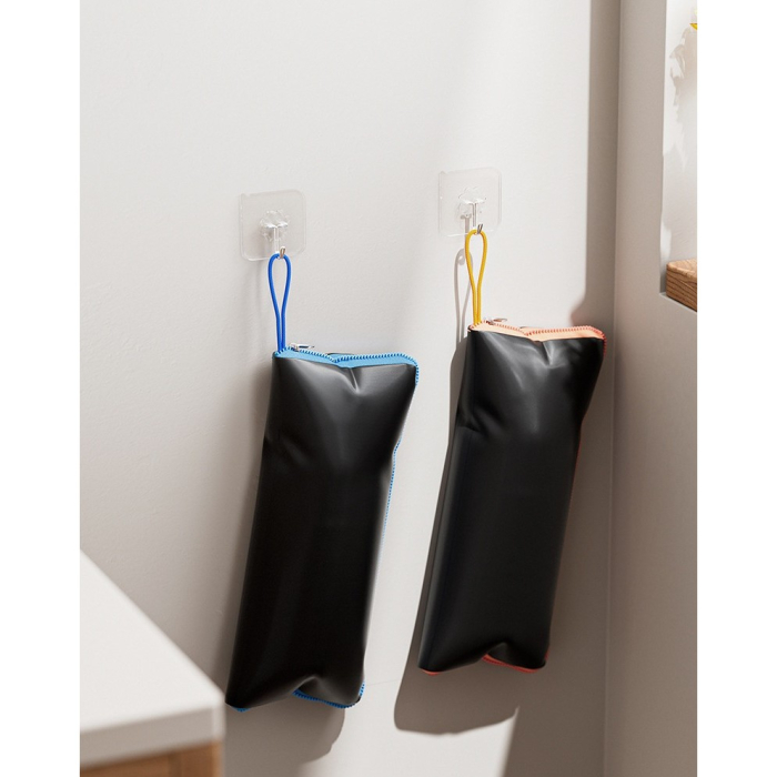 Husa Depozitare Umbrela , Impermeabila, Interior Microfibra, cu Fermoar, 28 x 12 cm, Negru/Albastru [4]