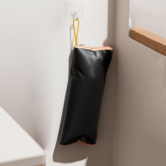 Husa Depozitare Umbrela , Impermeabila, Interior Microfibra, cu Fermoar, 28 x 12 cm, Negru/Portocaliu [5]