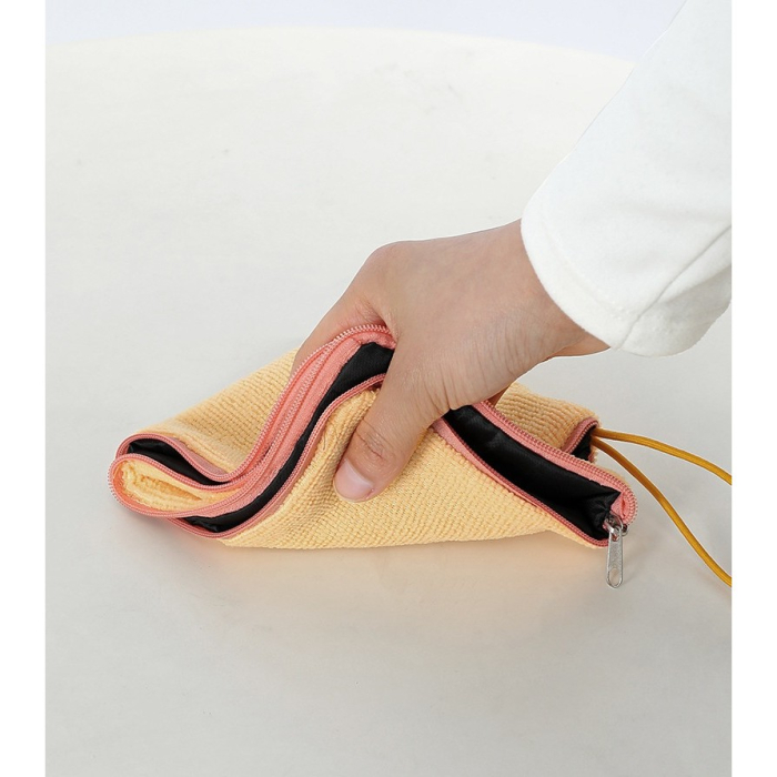 Husa Depozitare Umbrela , Impermeabila, Interior Microfibra, cu Fermoar, 28 x 12 cm, Negru/Portocaliu [2]