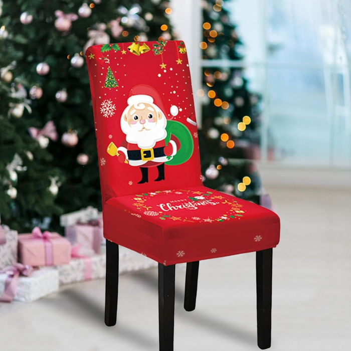 Husa pentru scaun, Flippy, Tematica Craciun, Model 4 Mos Craciun cu Sacul, Rosu [3]