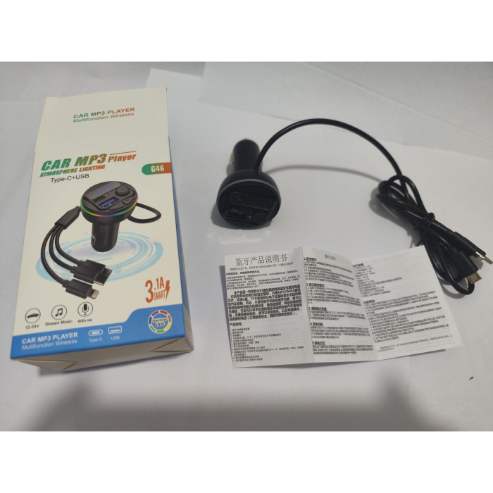 Incarcator Auto cu MP3 Player, Flippy, Port USB Fast Charge QC3.0 si Type C, PD 20W, Bluetooth, 3 Mufe de Incarcare, Negru [2]