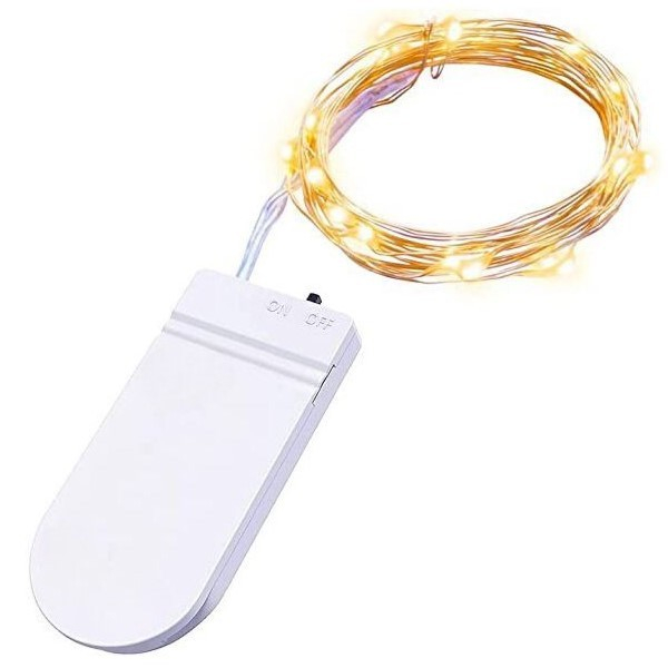 Instalatie Craciun, 1 metru, 10 LED-uri, Alb Cald, cu baterii, fir cupru, liniar, interior/exterior, Flippy [1]