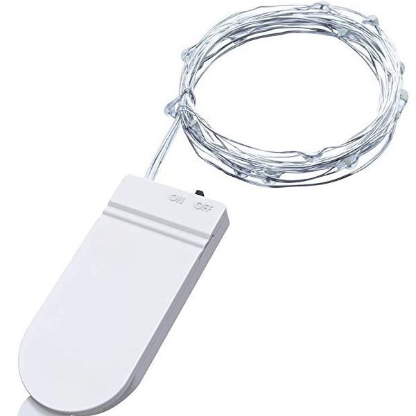 Instalatie Craciun, 3 metri, 30 LED-uri, Alb Rece, cu baterii, fir cupru, liniar, interior/exterior, Flippy [4]