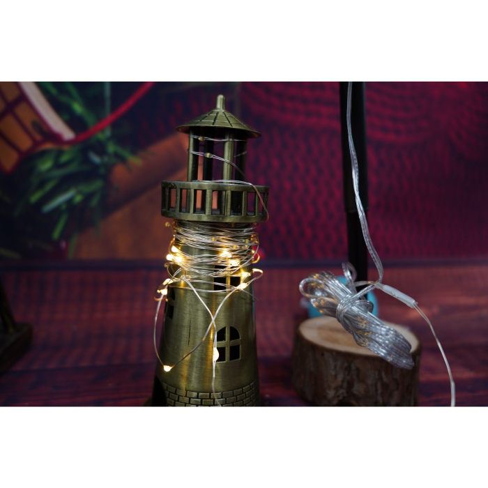 Instalatie Craciun, 5 metri, 50 de LED-uri, alb cald, cu energie solara, fir de cupru, liniar, interior/exterior, Flippy [3]