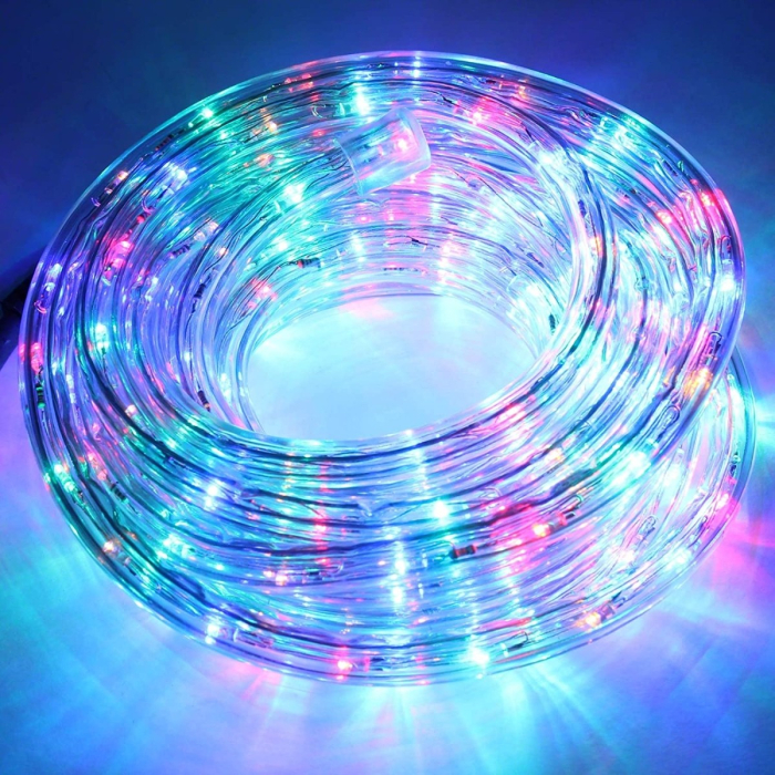 Instalatie Craciun Furtun Luminos Flippy, 10 m, 100 LED-uri, Alb Cald, Baterii [2]