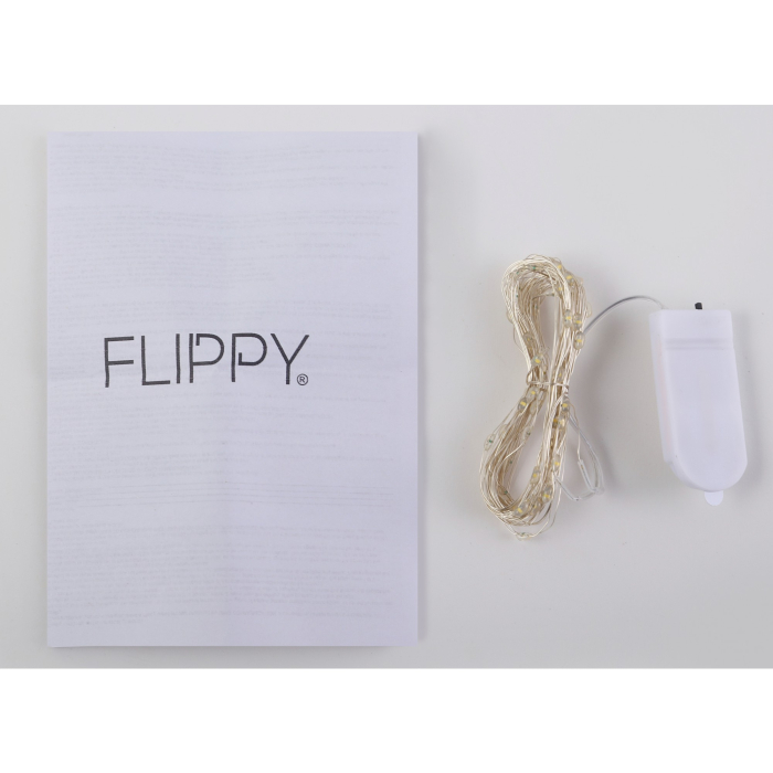 Instalatie Craciun, Liniara, 1 m, Baterii, 10 LED-uri, Alb Cald, Fir Cupru, Interior/Exterior, Flippy [4]