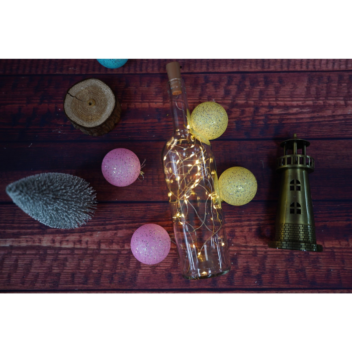 Instalatie Craciun, Liniara, 3 metri, Baterii, 30 LED-uri, Alb Cald, Fir Cupru, Interior/Exterior, Flippy [5]