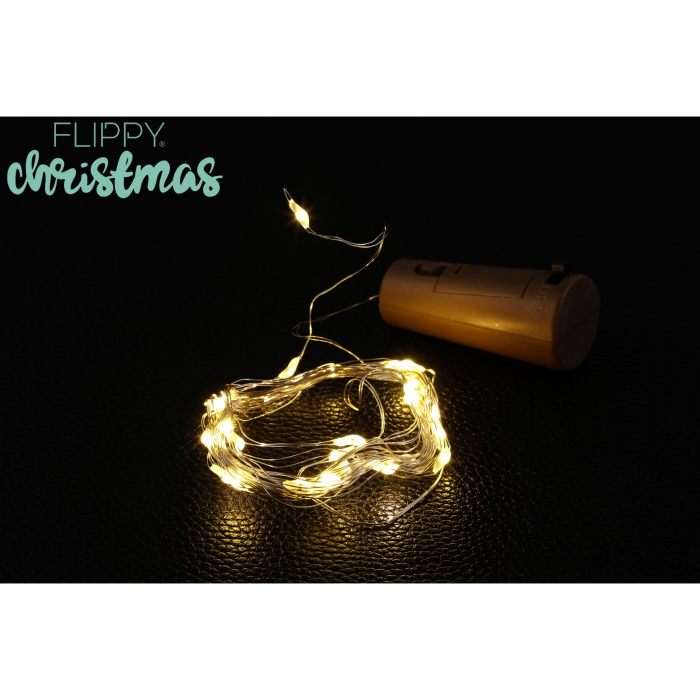 Instalatie Craciun, Liniara, 3 metri, Baterii, 30 LED-uri, Alb Cald, Fir Cupru, Interior/Exterior, Flippy [6]