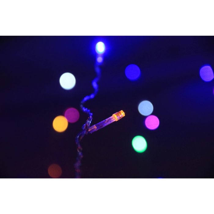 Instalatie Craciun, Tip Perdea IP44, 3m x 1m, 100 Led-uri, Multicolor, USB si telecomanda cu 8 functii, Flippy [4]