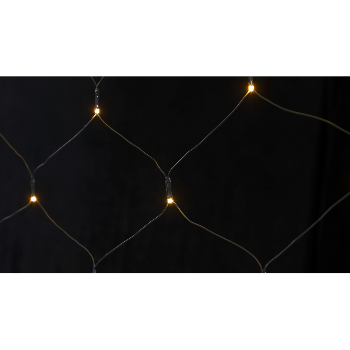 Instalatie Craciun tip plasa, cu transformator 31V, 1.5 m x 1.5 m, Alb Cald, 120 LED-uri V5, 8 jocuri de lumini, fir verde, Flippy [7]