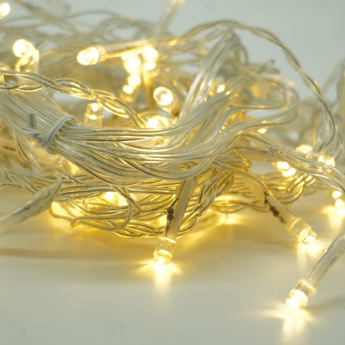 Instalatie Craciun Yoto, Tip Perdea, 2 m x 1 m, 120 LED-uri, Prelungitor 1.5 m, 8 Jocuri de Lumini, Interconectabila, Fir transparent, Interior/Exterior, Alb Cald [6]