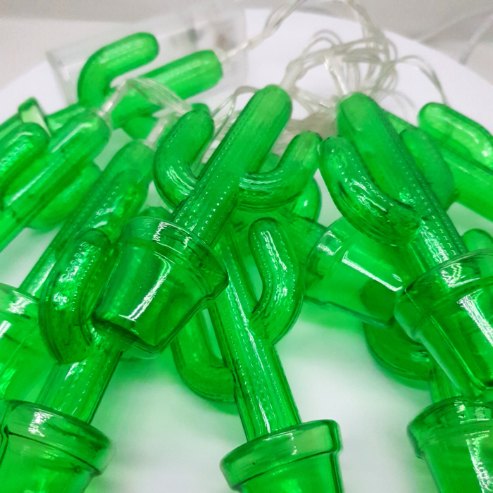 Instalatie de Craciun cu Baterii Fir Transparent Tip Sir 1.5 m 10 LED -uri Cactus Alb Cald [6]