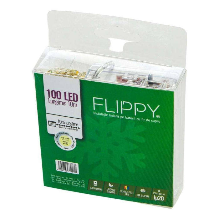 Instalatie de Craciun cu Baterii Tip Liniar, 2 jocuri de lumini, Fir Cupru 10 m 100 LED -uri, Alb Cald [5]