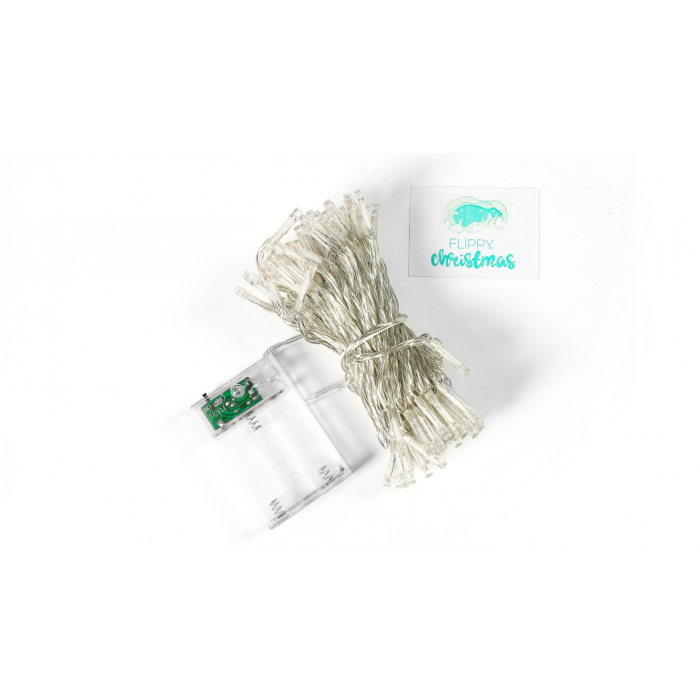 Instalatie de Craciun cu Baterii Tip Liniar, 2 jocuri de lumini, Fir Transparent 10 m 100 LED -uri, Multicolor [5]