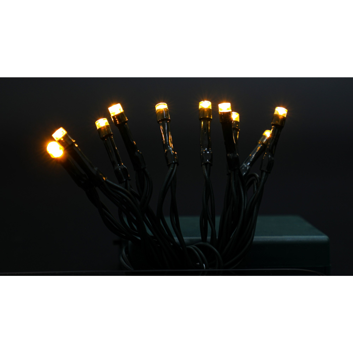 Instalatie de Craciun cu Baterii Tip Liniar, 2 jocuri de lumini, Fir Verde 1 m 10 LED -uri, Alb Cald [8]