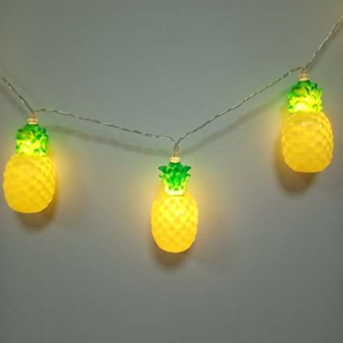 Instalatie de Craciun, Flippy®, Tip Sir cu Baterii, 1.5 m, 10 LED-uri, Model Ananas, Galben [3]