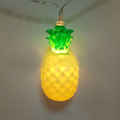 Instalatie de Craciun, Flippy®, Tip Sir cu Baterii, 1.5 m, 10 LED-uri, Model Ananas, Galben [4]