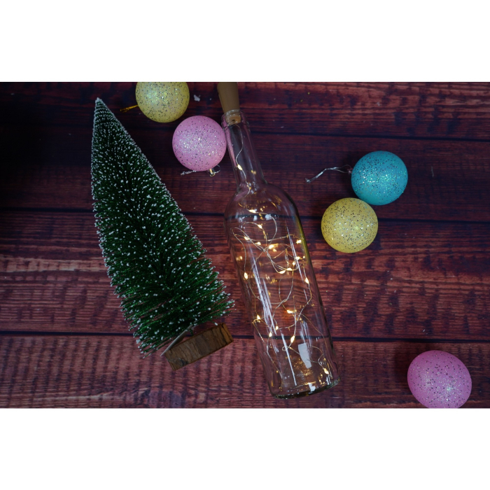 Instalatie de Craciun, Liniara, 2 m, Baterii, 20 LED-uri, Alb Cald, Fir Cupru, Interior/Exterior, Flippy [3]