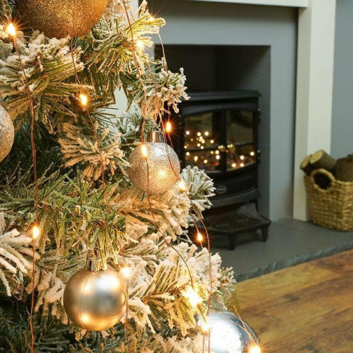 Instalatie de Craciun, Liniara, 20 m, Baterii, 200 LED-uri, Alb Cald, Fir Cupru, 2 Jocuri de Lumini, Interior/Exterior Flippy [8]