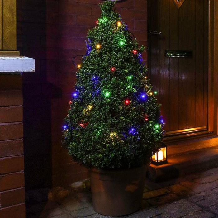 Instalatie de Craciun Liniara Yoto, 22 m, din care 1 m Prelungitor 220V, 300 LED, 8 jocuri de lumini, Controler, Utilizare Interior/Exterior, Fir Negru, multicolor [1]