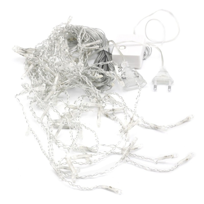 Instalatie de Craciun Tip Franjuri Fir Transparent 3 m 96 Leduri Albastru 2789B [6]